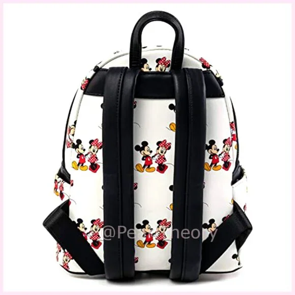 Faux Leather Double Strap Shoulder Bag Purse with Printed Details